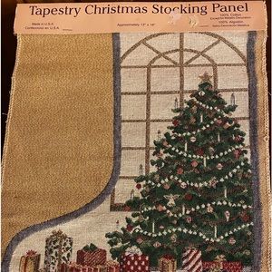 Tapestry Christmas Stocking Panel Christmas tree with Gifts